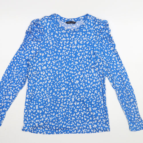 Marks and Spencer Women's Blue Floral Blouse, Size 16