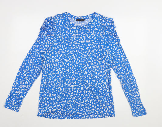 Marks and Spencer Women's Blue Floral Blouse, Size 16