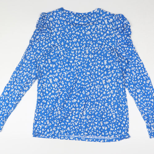 Marks and Spencer Women's Blue Floral Blouse, Size 16