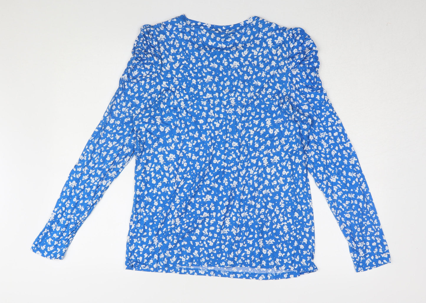 Marks and Spencer Women's Blue Floral Blouse, Size 16