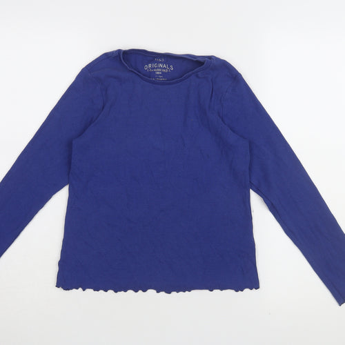 Marks and Spencer Girls Blue Basic Long Sleeve T-Shirt 12-13 Years