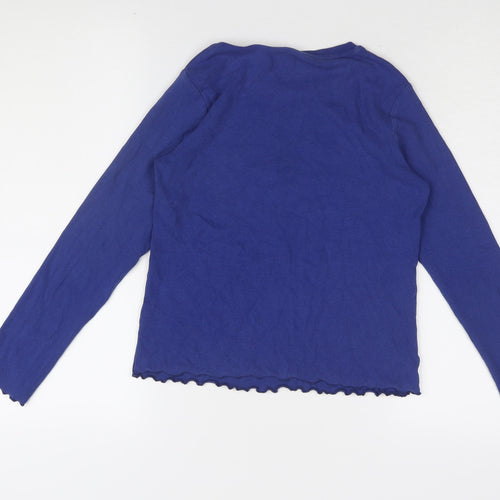 Marks and Spencer Girls Blue Basic Long Sleeve T-Shirt 12-13 Years