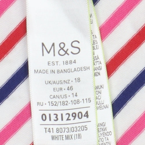 Marks and Spencer Women's Multicoloured Striped T-Shirt