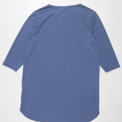 H&M Women's Blue 3/4 Sleeve Shift Dress Size 12