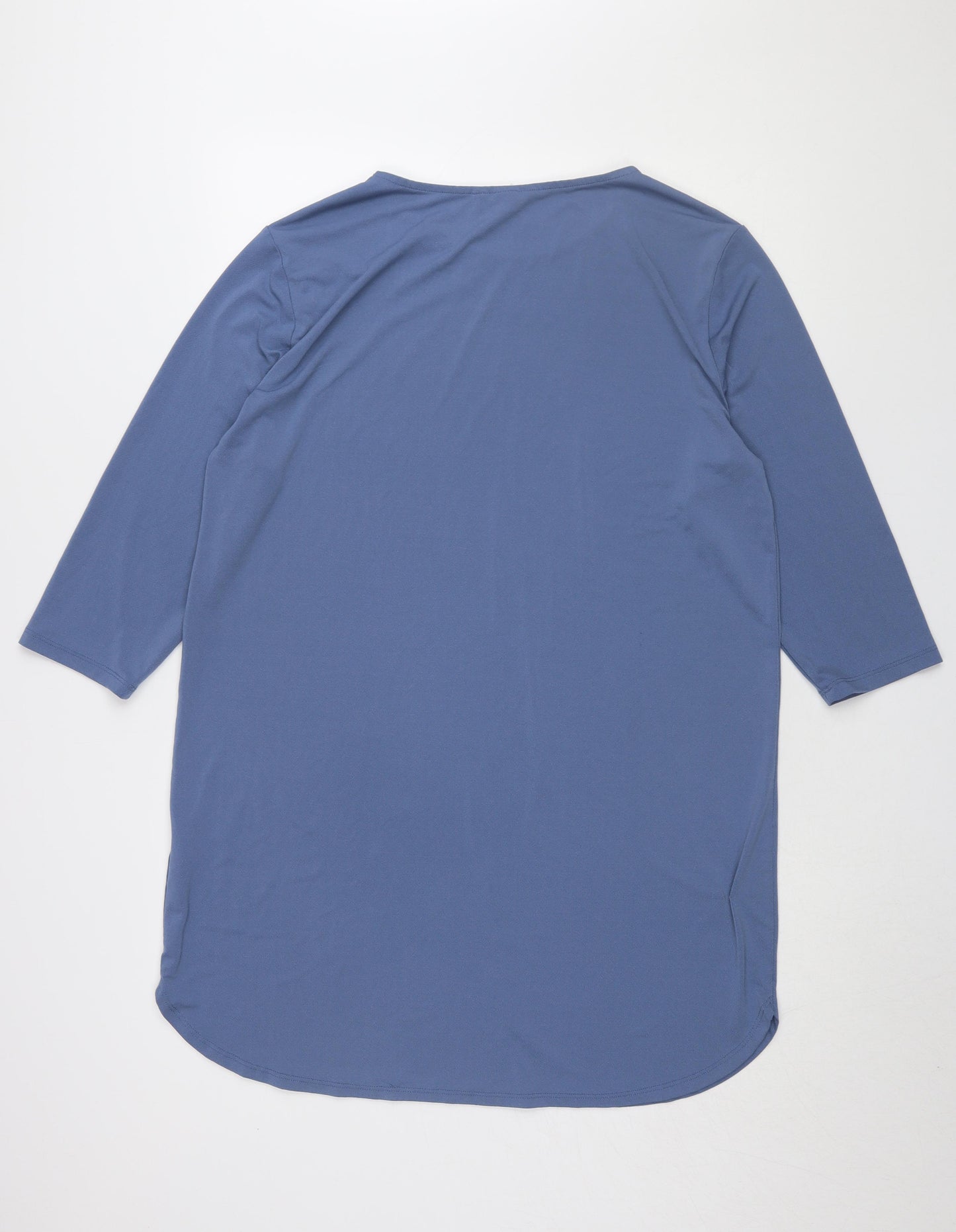 H&M Women's Blue 3/4 Sleeve Shift Dress Size 12