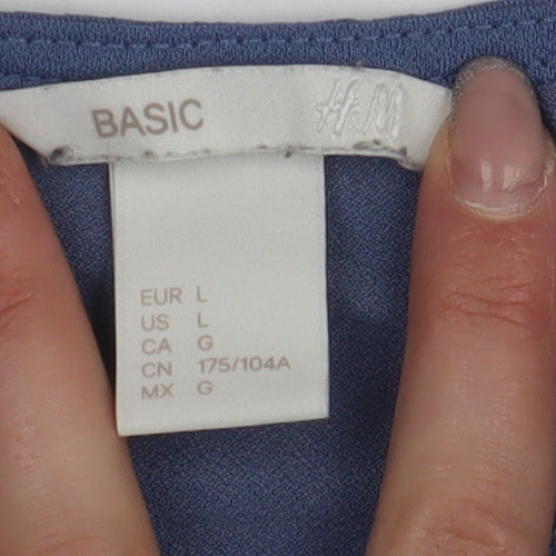 H&M Women's Blue 3/4 Sleeve Shift Dress Size 12