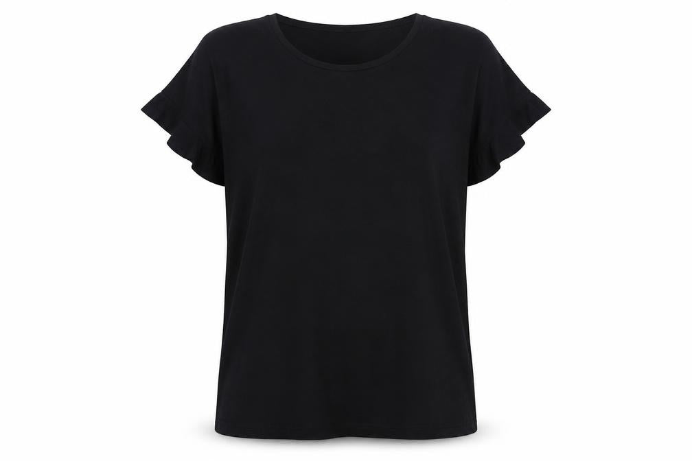 Front view of Studio Sleepwear Women's Black Nightshirt, size 12-14