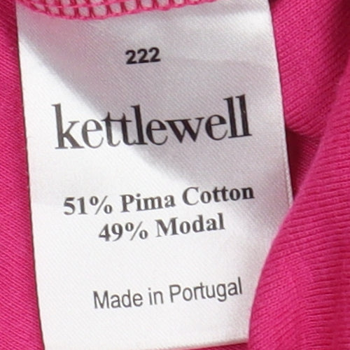 Kettlewell Women's Pink 3/4 Sleeve Scoop Neck T-Shirt M