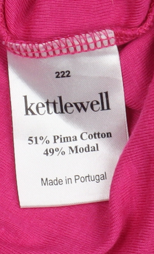 Kettlewell Women's Pink 3/4 Sleeve Scoop Neck T-Shirt M