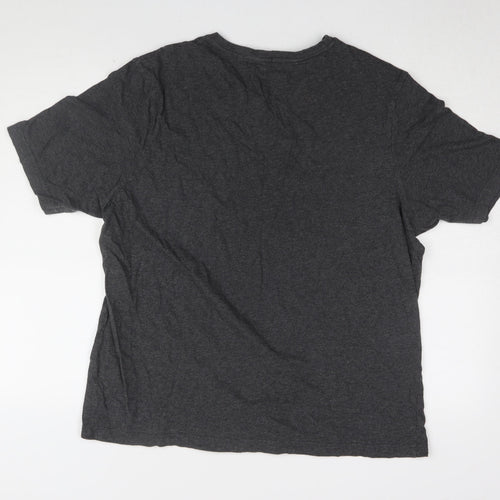 John Lewis Men's Black V-Neck T-Shirt XL