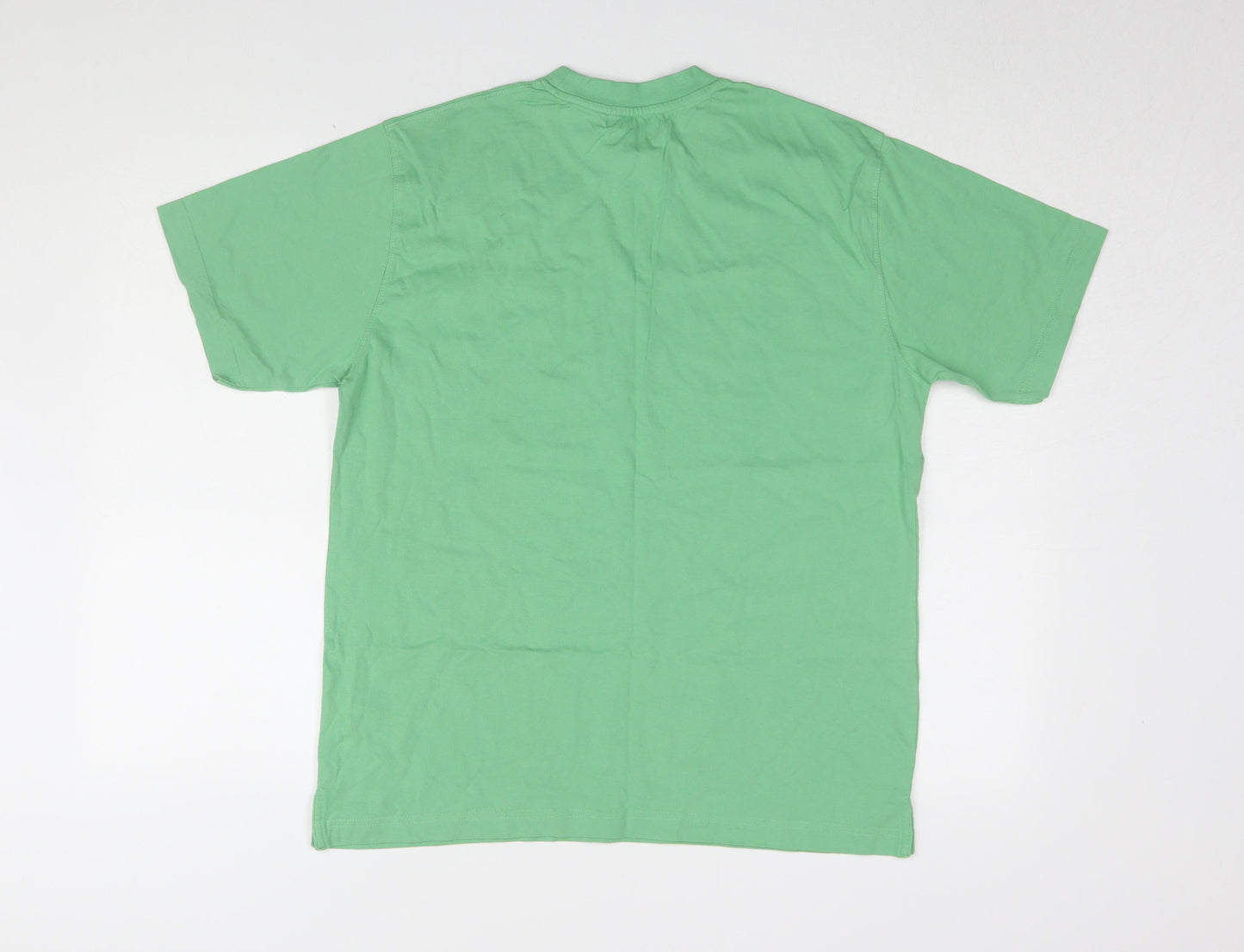 Avenue Men's Green Crew Neck T-Shirt, Size M, Regular Fit