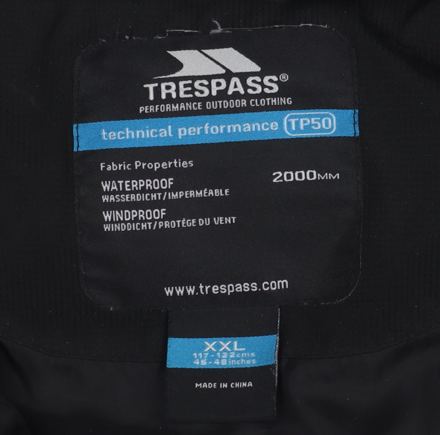 Trespass Men's Black 2XL Waterproof Waistcoat