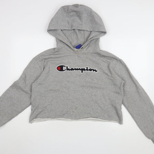 Champion Unisex Grey Pullover Hoodie L Cotton