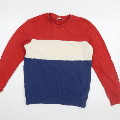 Selected Homme Mens Red Blue Pullover Sweatshirt S