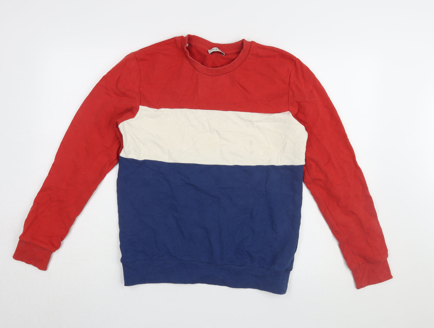 Selected Homme Mens Red Blue Pullover Sweatshirt S