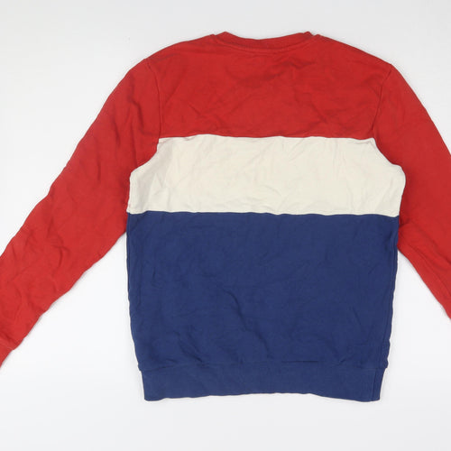 Selected Homme Mens Red Blue Pullover Sweatshirt S