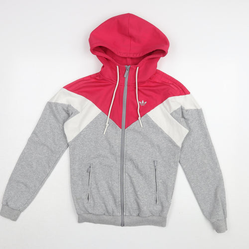 Adidas Women's Grey Colourblock Basic Jacket UK 8