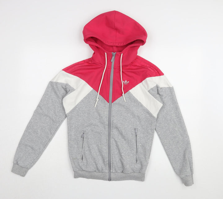 Adidas Women's Grey Colourblock Basic Jacket UK 8