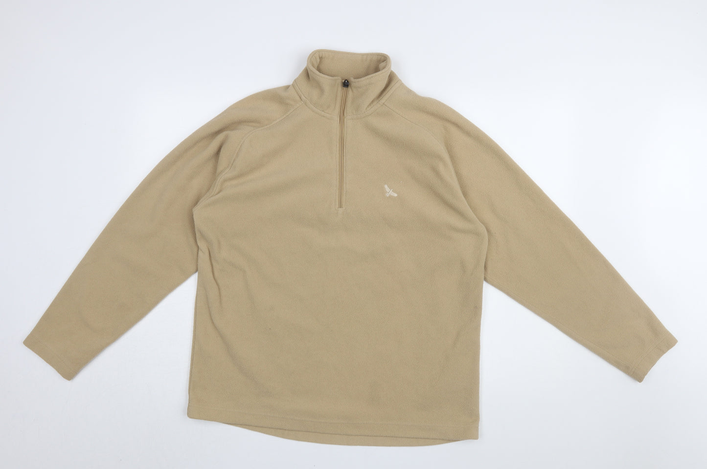 Hawkshead Men's Beige 1/4 Zip Fleece Sweatshirt L