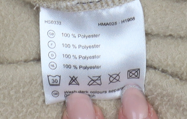 Hawkshead Men's Beige 1/4 Zip Fleece Sweatshirt L