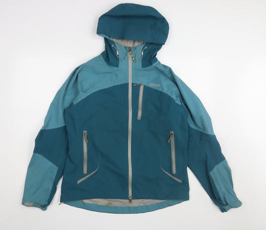 Sherpa Women's Blue Hooded Windbreaker Jacket M