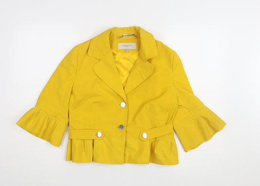 Karen Millen Women's Yellow Casual Jacket, Size 14