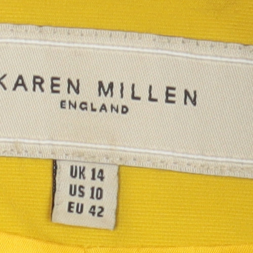 Karen Millen Women's Yellow Casual Jacket, Size 14