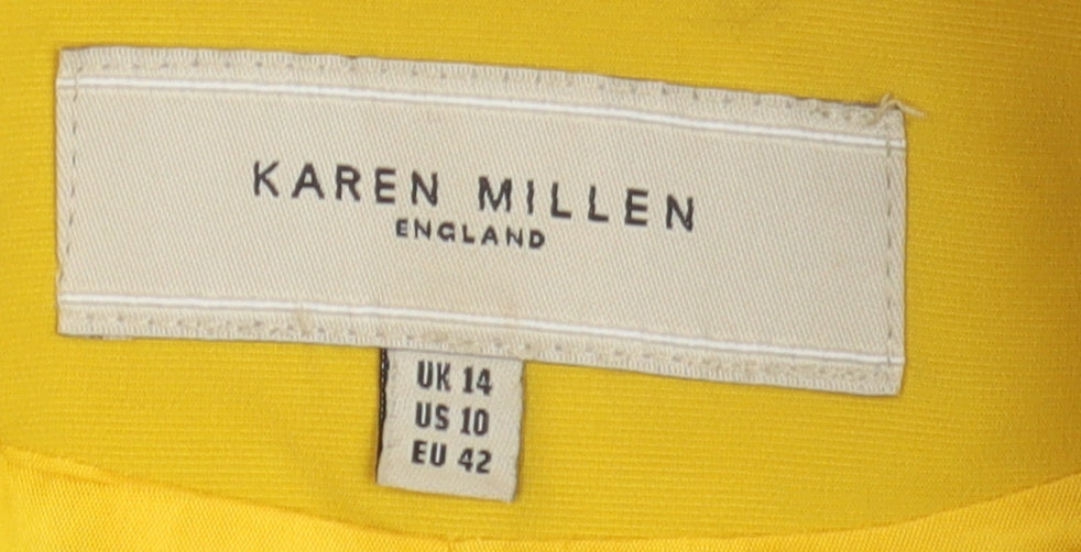 Karen Millen Women's Yellow Casual Jacket, Size 14