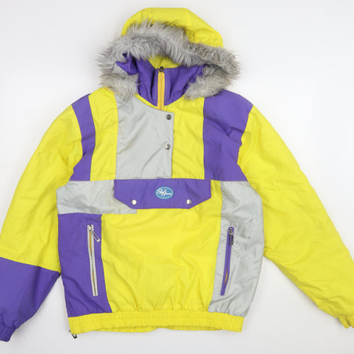 StyFrance Women's Retro Ski Jacket Yellow Size 12