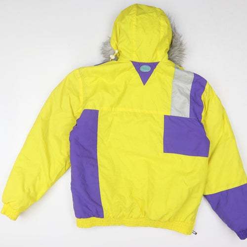 StyFrance Women's Retro Ski Jacket Yellow Size 12