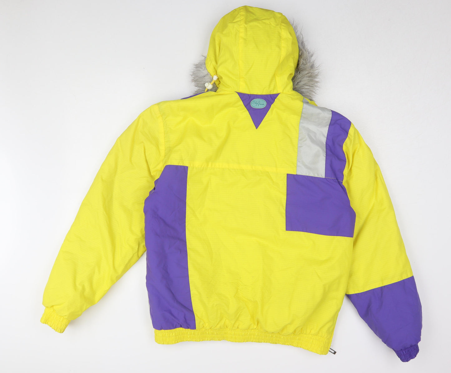 StyFrance Women's Retro Ski Jacket Yellow Size 12