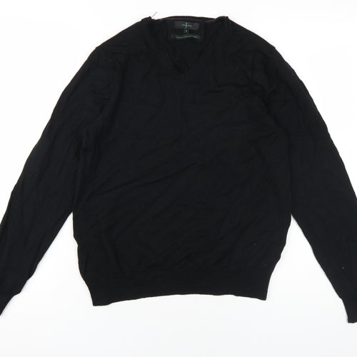 Jasper Conran Men's Black Wool Pullover Jumper Size S