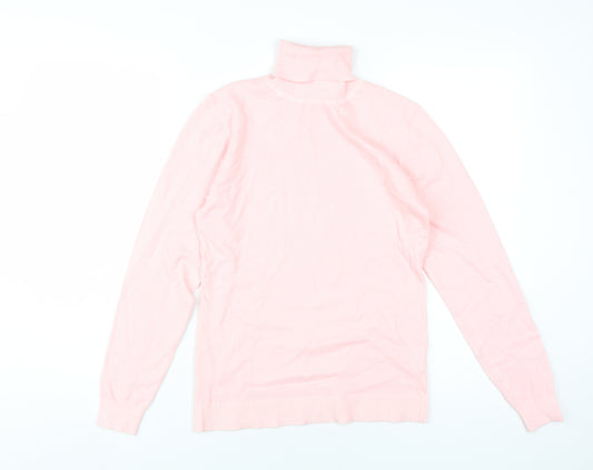 William de Faye Women's Pink Roll Neck Pullover Jumper Size 14