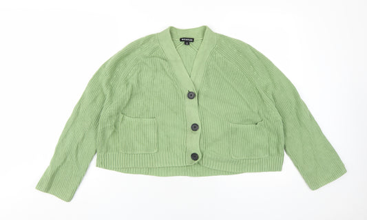 Whistles Women's Green V-Neck Cardigan Size S