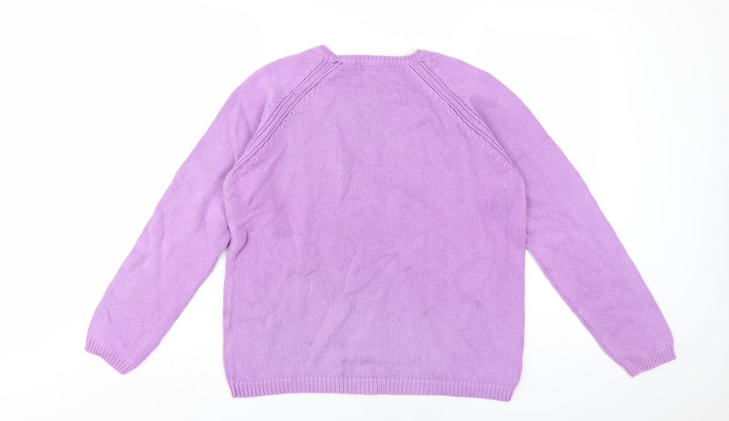 Isle Essentials Women's Purple Cotton Jumper M