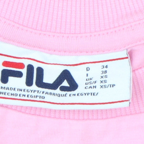 Fila Women's XS Pink Basic T-Shirt, Crew Neck Casual