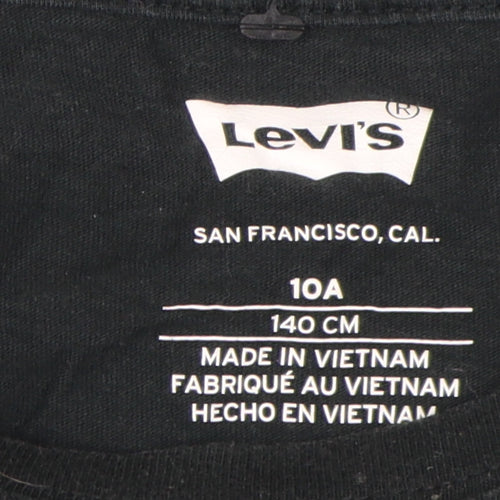 Levi's Boys Black Logo T-Shirt Short Sleeve Size 10 Years