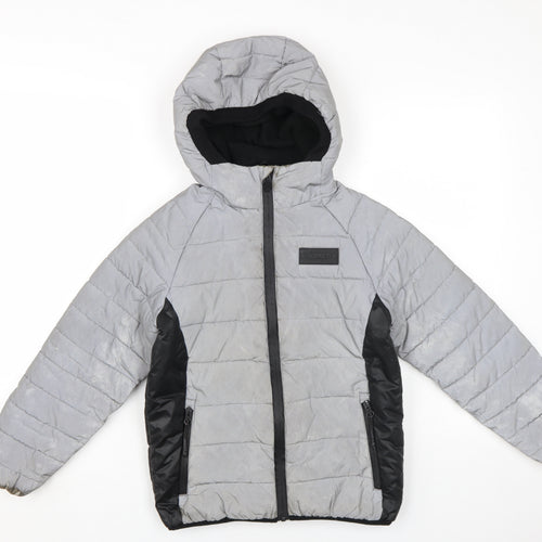 Sonneti Boys Grey Puffer Jacket, 8-10 Years, Hooded, Lined