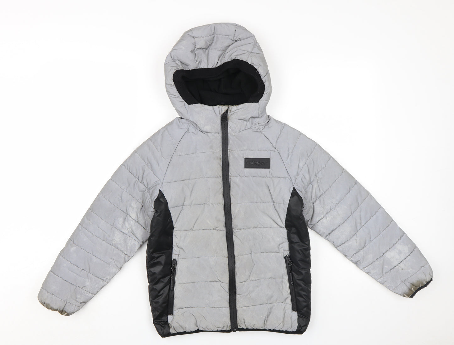 Sonneti Boys Grey Puffer Jacket, 8-10 Years, Hooded, Lined