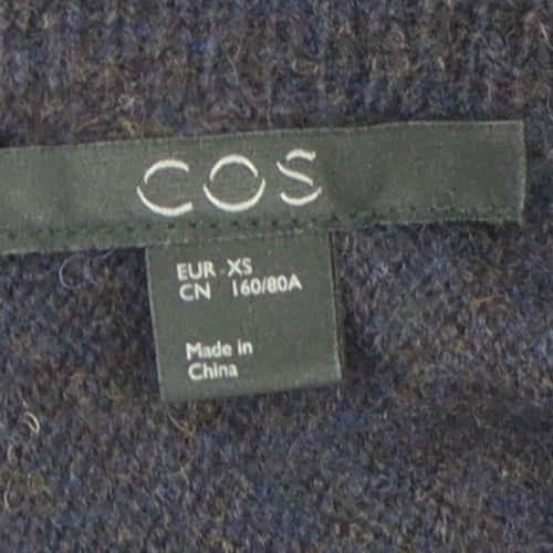 COS Women's Blue High Neck Wool Jumper XS