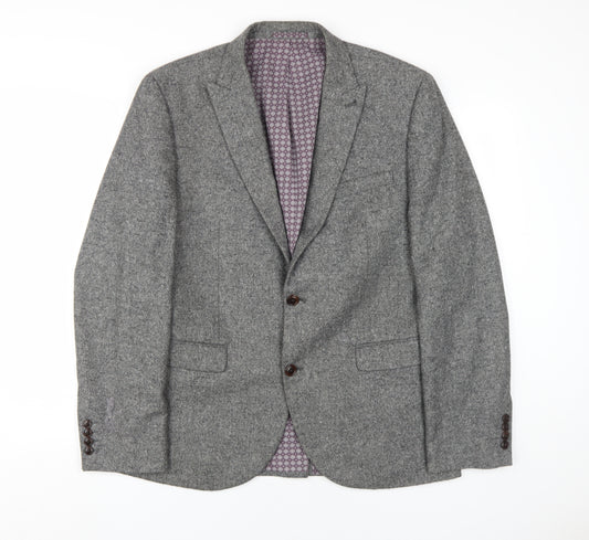 Next Men's Grey Slim Blazer, Size 42R, Classic Style