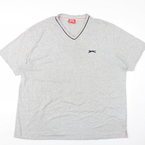 Slazenger Men's Grey V-Neck T-Shirt 4XL