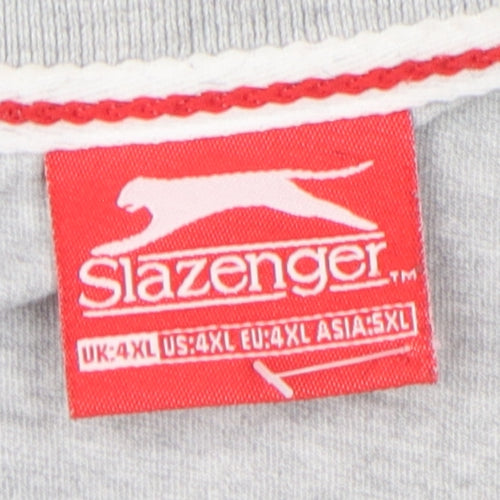 Slazenger Men's Grey V-Neck T-Shirt 4XL