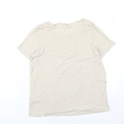 COS Beige Silk Women's T-Shirt M Short Sleeve Basic