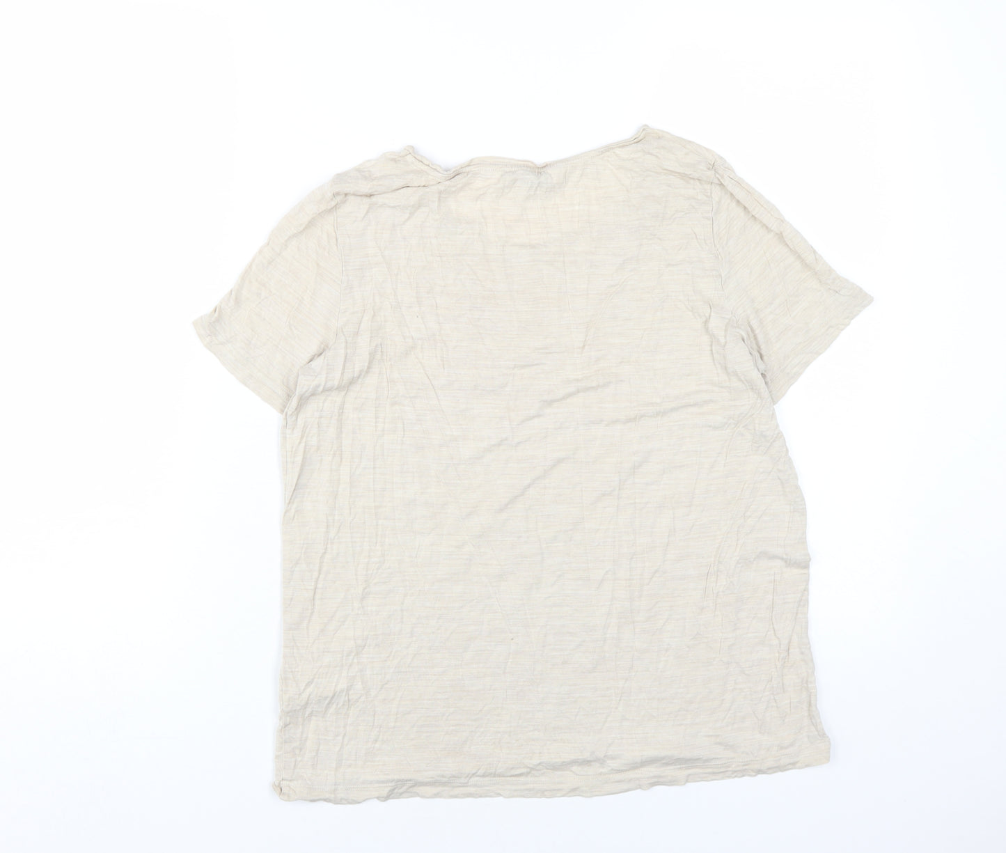 COS Beige Silk Women's T-Shirt M Short Sleeve Basic