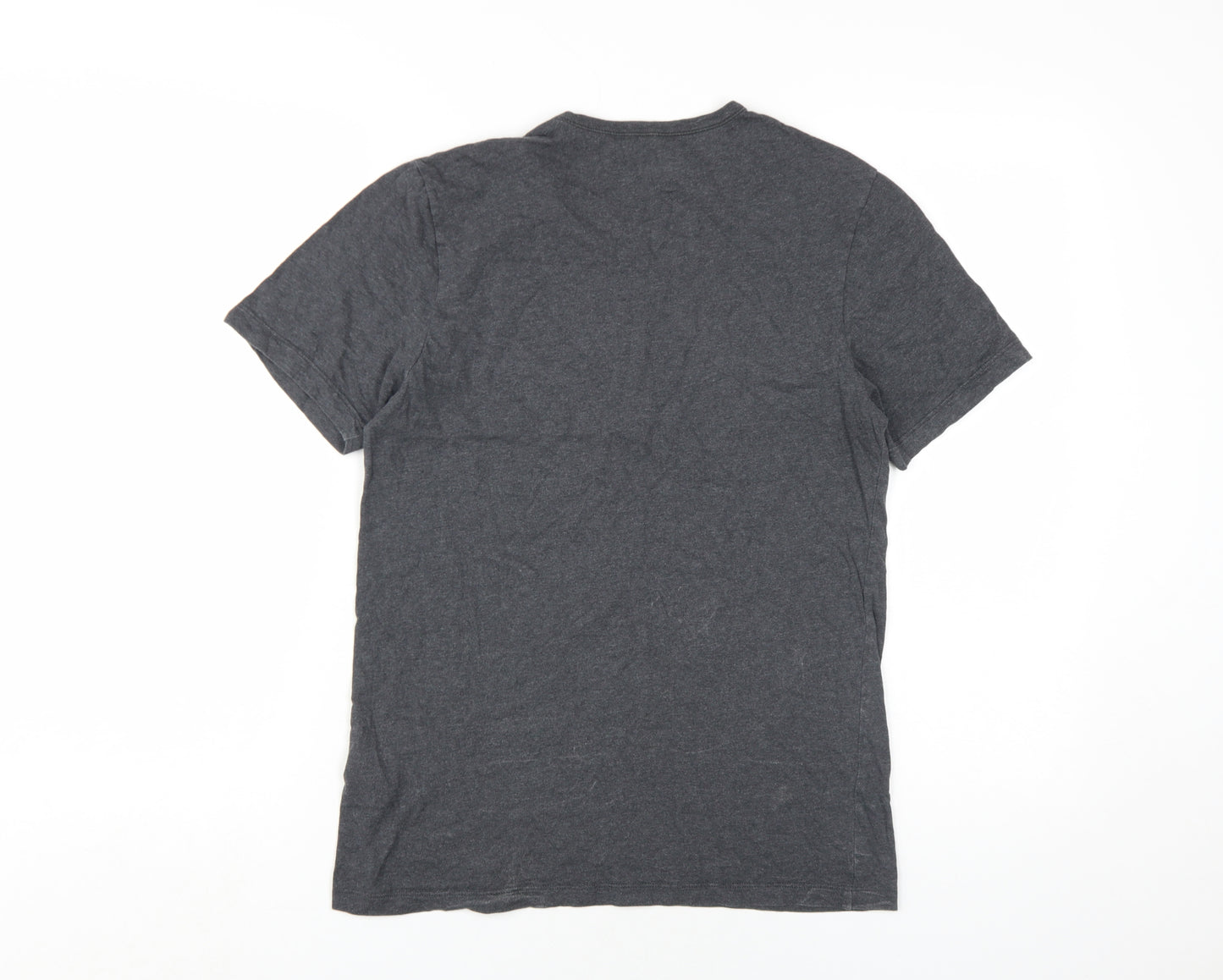 Hugo Boss Men's Grey Cotton T-Shirt, Size S, Logo Accent