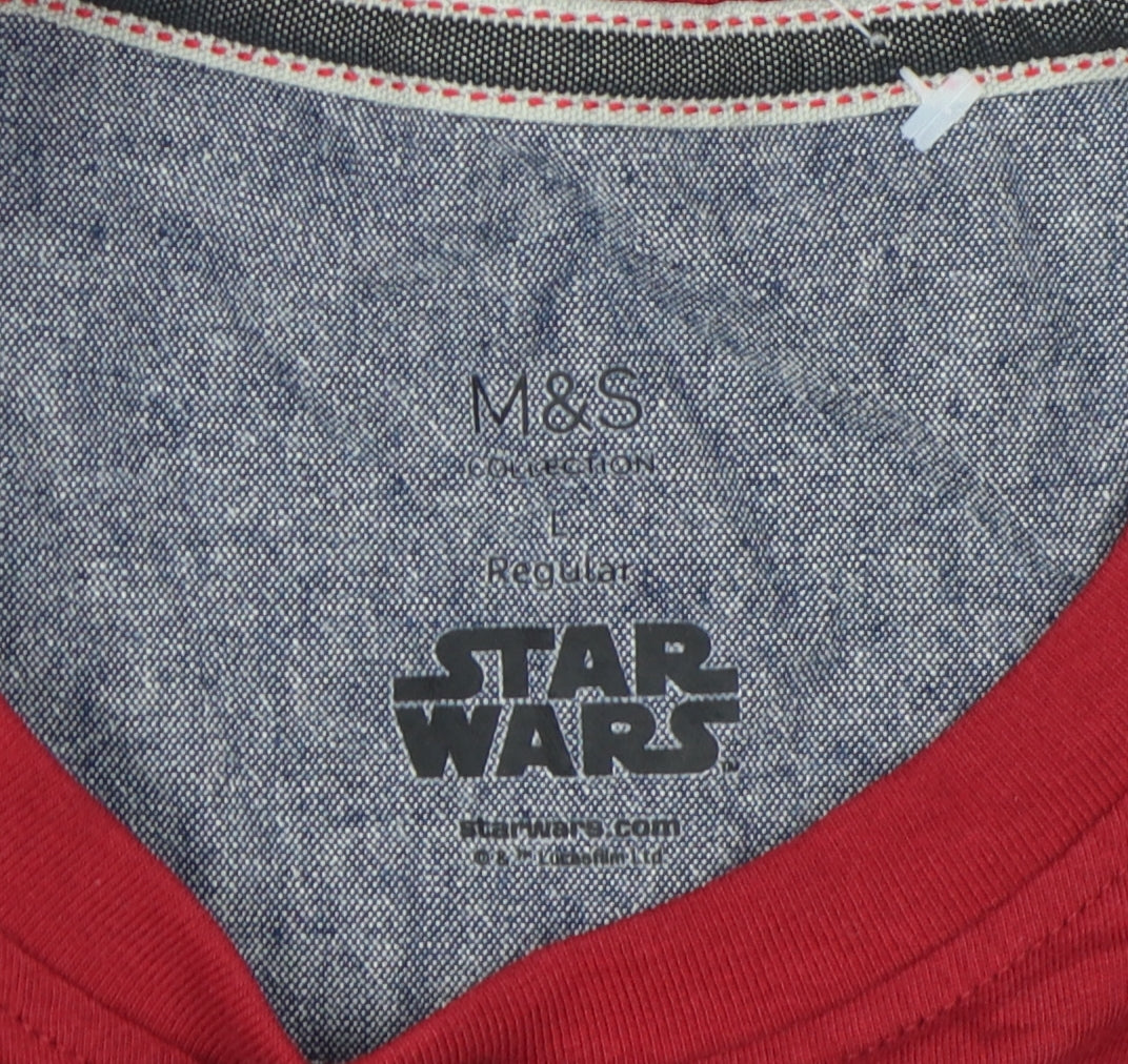 Marks and Spencer Star Wars Men's Red L T-Shirt