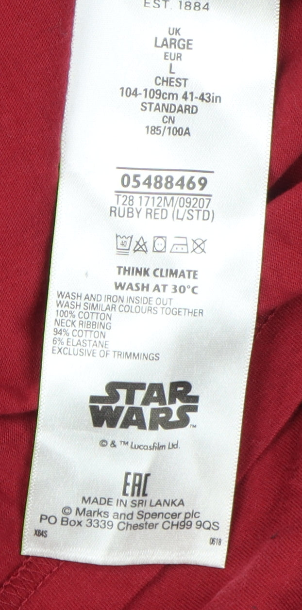 Marks and Spencer Star Wars Men's Red L T-Shirt