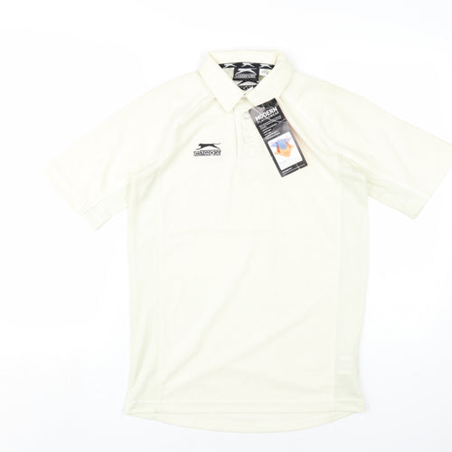 Slazenger Boys Ivory Polo Shirt - Size 11/12, Short Sleeve