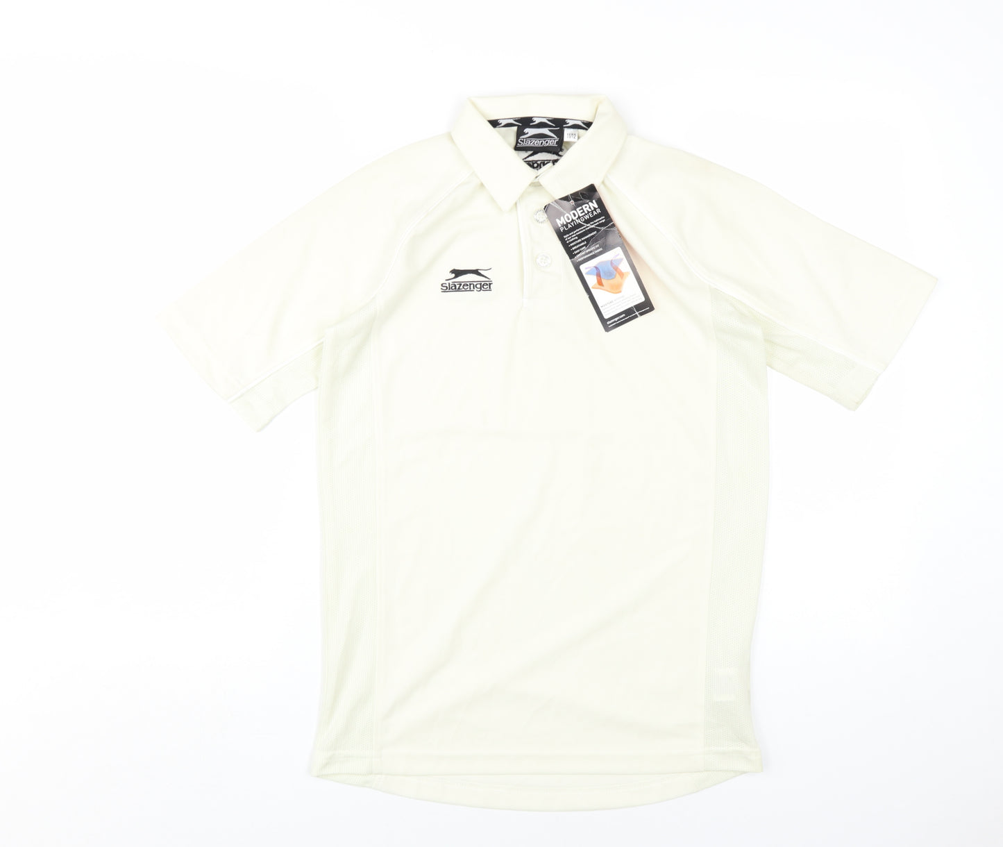 Slazenger Boys Ivory Polo Shirt - Size 11/12, Short Sleeve